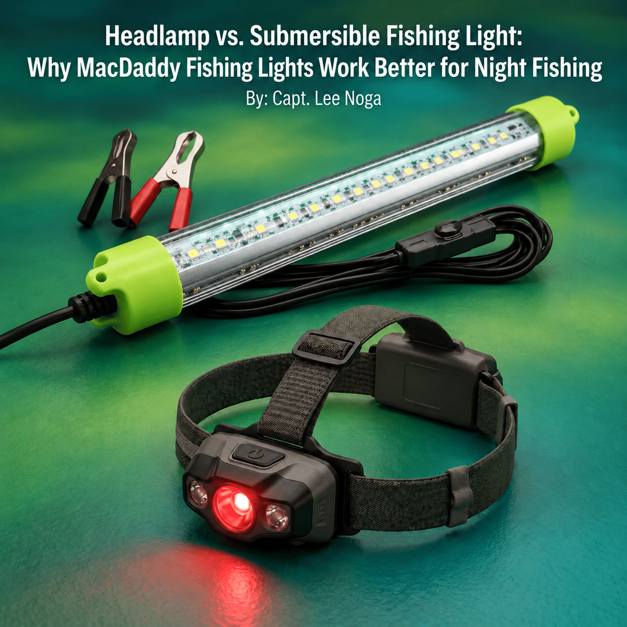 MacDaddy fishing light vs. a headlamp both are used to catch shrimp