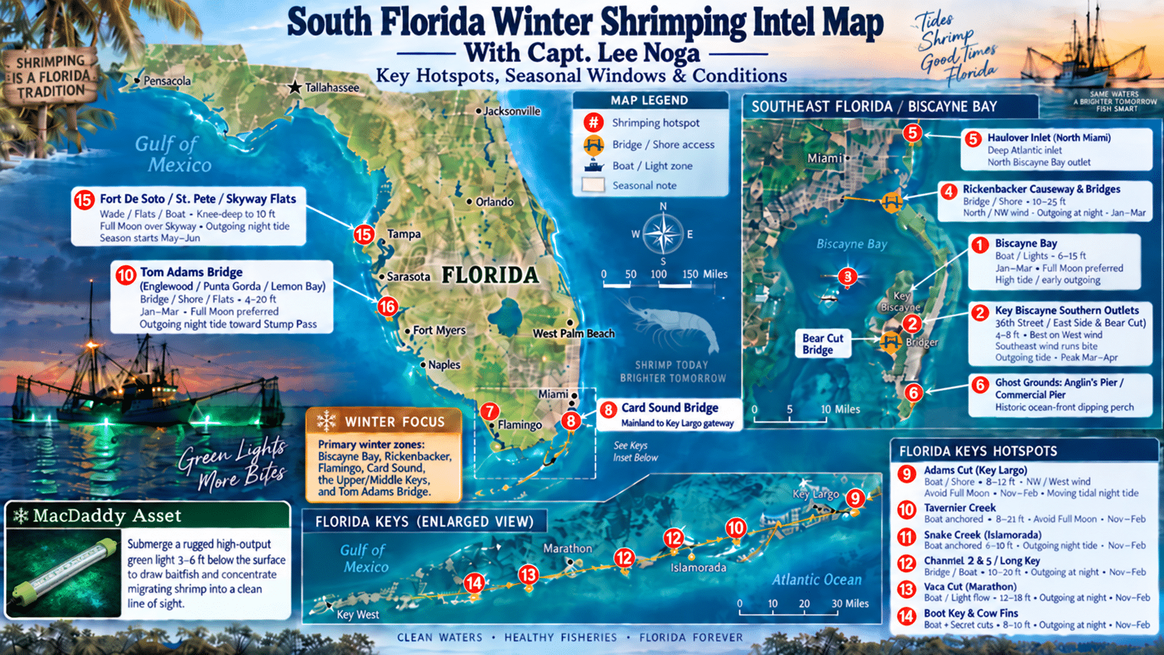 winter Shrimping Hot Spots in South florida by Capt Lee Noga