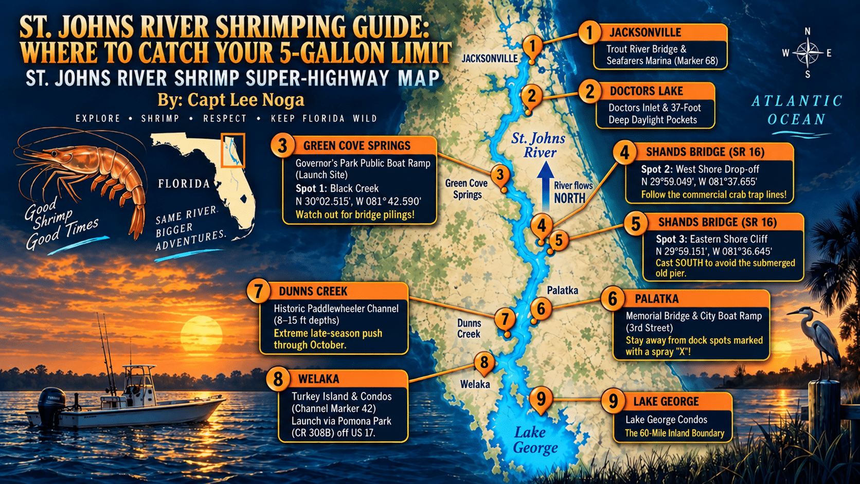 Florida Shrimping North florida Intel Hotspots Guide By Capt Lee Noga